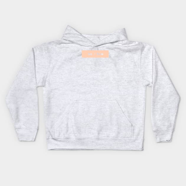 he / him - peach Kids Hoodie by banditotees